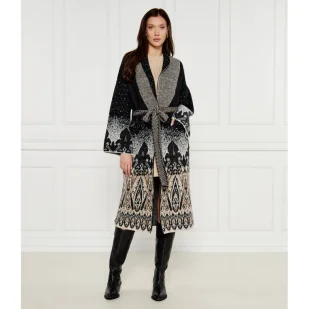 BOSS Kardigan | Oversize fit | z dodatkiem wełny - Swetry damskie - miniaturka - grafika 1