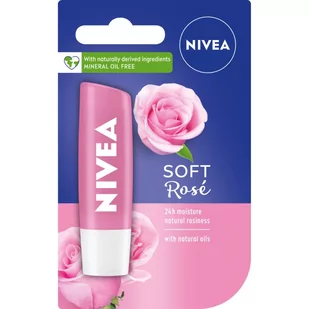 Nivea balsam PIELĘGNACYJNA SOFT ROSE 4,8g - Balsamy do ust - miniaturka - grafika 1