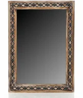 Lustra - Art-pol Lustro drewniane w ozdobnej ramie brązowo/czarne 66x48 MSL1483NATURAL - miniaturka - grafika 1