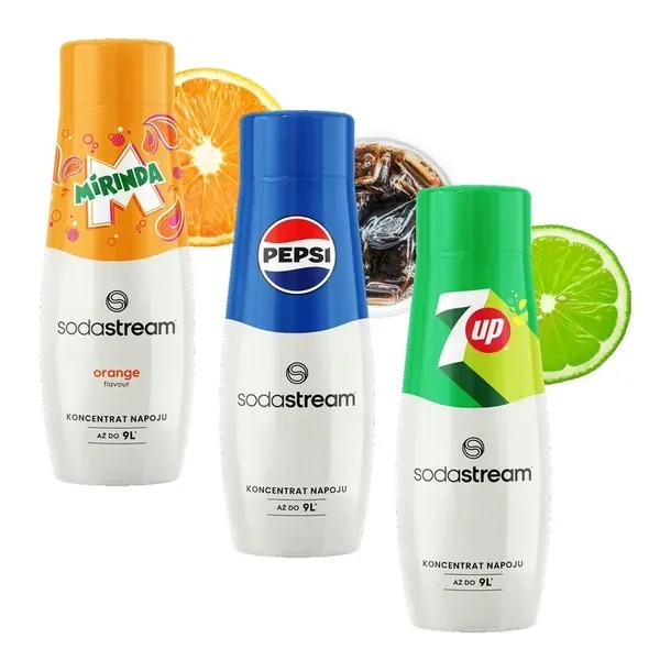 Syropy SodaStream: Pepsi, Mirinda, 7up 3x440ml do saturatora terra art duo