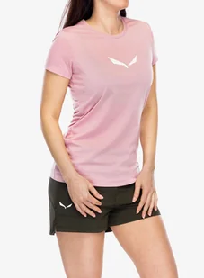 T shirt damski Salewa Solid Dry S/S Tee - zephyr - Koszulki i topy damskie - miniaturka - grafika 1