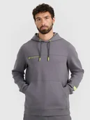 Bluzy męskie - 4F Bluza dresowa nierozpinana z kapturem męska - szara M - miniaturka - grafika 1