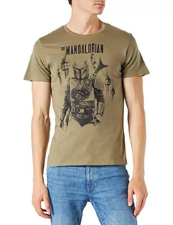 Koszulki męskie - Star Wars Męski T-shirt The Mandalorian, biały, XL - grafika 1