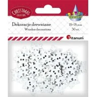 Pozostałe akcesoria dla plastyków - Titanum Drewniane guziki płatki śniegu 30szt - miniaturka - grafika 1