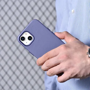 iCarer Case Leather pokrowiec etui z naturalnej skóry do iPhone 14 Plus jasnofioletowy (kompatybilne z MagSafe) - Etui i futerały do telefonów - miniaturka - grafika 21