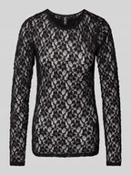 Bluzki damskie - Bluzka o kroju regular fit z efektem koronki model ‘HAZEL’ - miniaturka - grafika 1