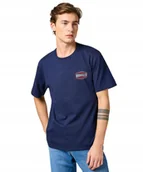Koszulki męskie - T-shirt Wrangler SMALL GRAPHIC TEE 112362354 Navy L - miniaturka - grafika 1