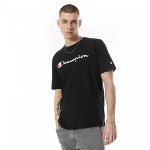 Męski t-shirt z nadrukiem Champion Legacy Crewneck T-shirt - czarny - CHAMPION - Koszulki sportowe męskie - miniaturka - grafika 1