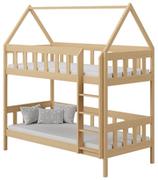 Łóżka dla dzieci i młodzieży - Skandynawskie piętrowe łóżko dziecięce z materacami sosna Gigi 3X 190x80 cm - miniaturka - grafika 1