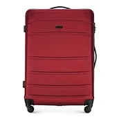 Walizki - WITTCHEN Duża walizka podróżna firmy WITTCHEN walizka na kółkach z twardą obudową ABS 4 koła zamek szyfrowy czerwony - miniaturka - grafika 1