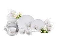 Serwisy obiadowe - Zestaw porcelanowy obiadowo-kawowy na 6 os. Biały / wzór magnolii BOSS MAGNOLIA Konsimo - miniaturka - grafika 1