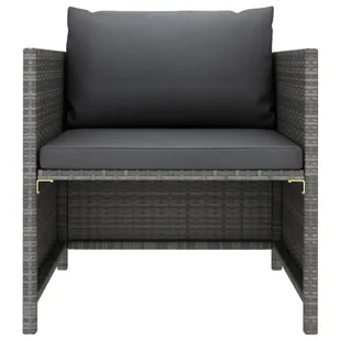 VidaXL Sofa ogrodowa z poduszkami, szara, polirattanowa 313496 - Sofy ogrodowe - miniaturka - grafika 1