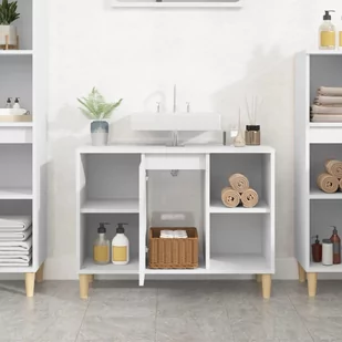 Szafka pod umywalkę, biała, 80x33x60 cm Lumarko! - Toaletki - miniaturka - grafika 4
