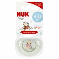 Smoczki uspokajające - Nuk Smoczek uspokajający silikonowy 6-18m Star Kubuś 10736939 - miniaturka - grafika 1