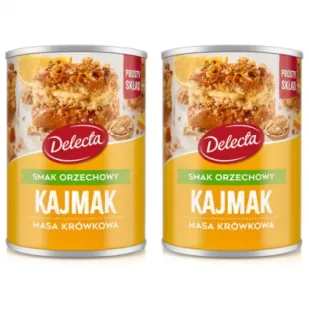 Delecta Kajmak masa krówkowa o smaku orzechowym zestaw 2 x 400 g - Słodkie kremy i masła - miniaturka - grafika 1