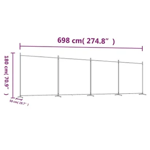 Lumarko Parawan 4-panelowy, czarny, 698x180 cm, tkanina! - Parawany - miniaturka - grafika 9