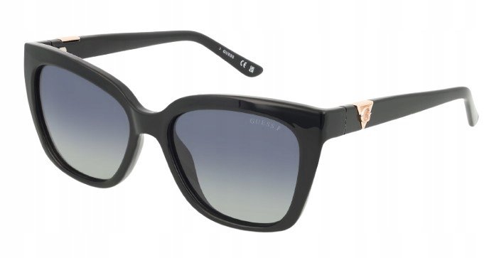 GUESS CZARNE OKULARY PRZECIWSŁONECZNE Z ZŁOTYM LOGO I1C