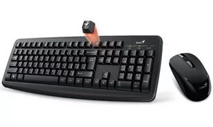 Genius Smart KM-8100, zestaw klawiatura z myszą optyczną bezprzewodową, AAA, US, klasyczna, 2.4 [Ghz], bezprzewodowa, czarna - Zestawy myszka + klawiatura - miniaturka - grafika 1
