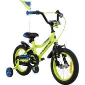 Rowery - Rower dziecięcy INDIANA Rock Kid 14 cali dla chłopca Limonkowy - miniaturka - grafika 1