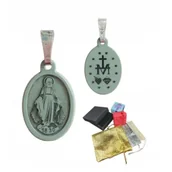 Dewocjonalia - Srebrny pr. 925 Medalik Matka Boska Cudowna Na Prezent Komunię Chrzest - miniaturka - grafika 1