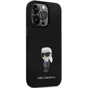 Etui Karl Lagerfeld KLHCP13LSMHKNPK na iPhone 13 Pro / 13 - czarne Silicone Ikonik Metal Pin - Etui i futerały do telefonów - miniaturka - grafika 4