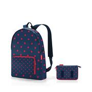 Plecaki - Reisenthel Mini Maxi plecak Mixed dots red - składany kompaktowy plecak - wodoodporny, czerwony, jeden rozmiar - miniaturka - grafika 1