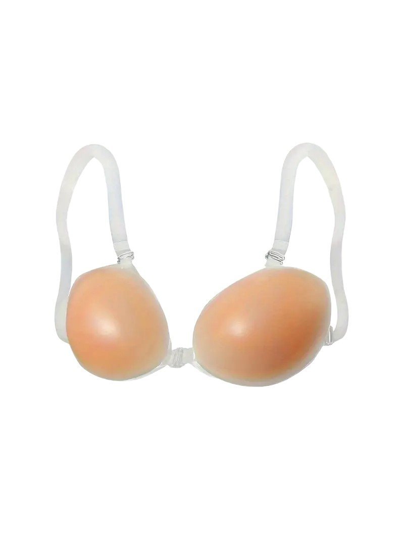 Biustonosz Silikonowy Push-up Samonośny z Przezroczystymi Ramiączkami 80D