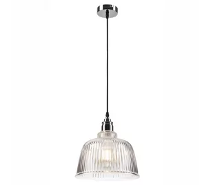 Lampa wisząca Leana, szkło, 1-punktowa, chrom - Lampy sufitowe - miniaturka - grafika 1