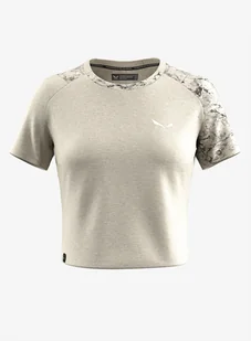 Koszulka damska Salewa Lavaredo Hemp Crop T-Shirt - oatmeal - Koszulki sportowe damskie - miniaturka - grafika 1