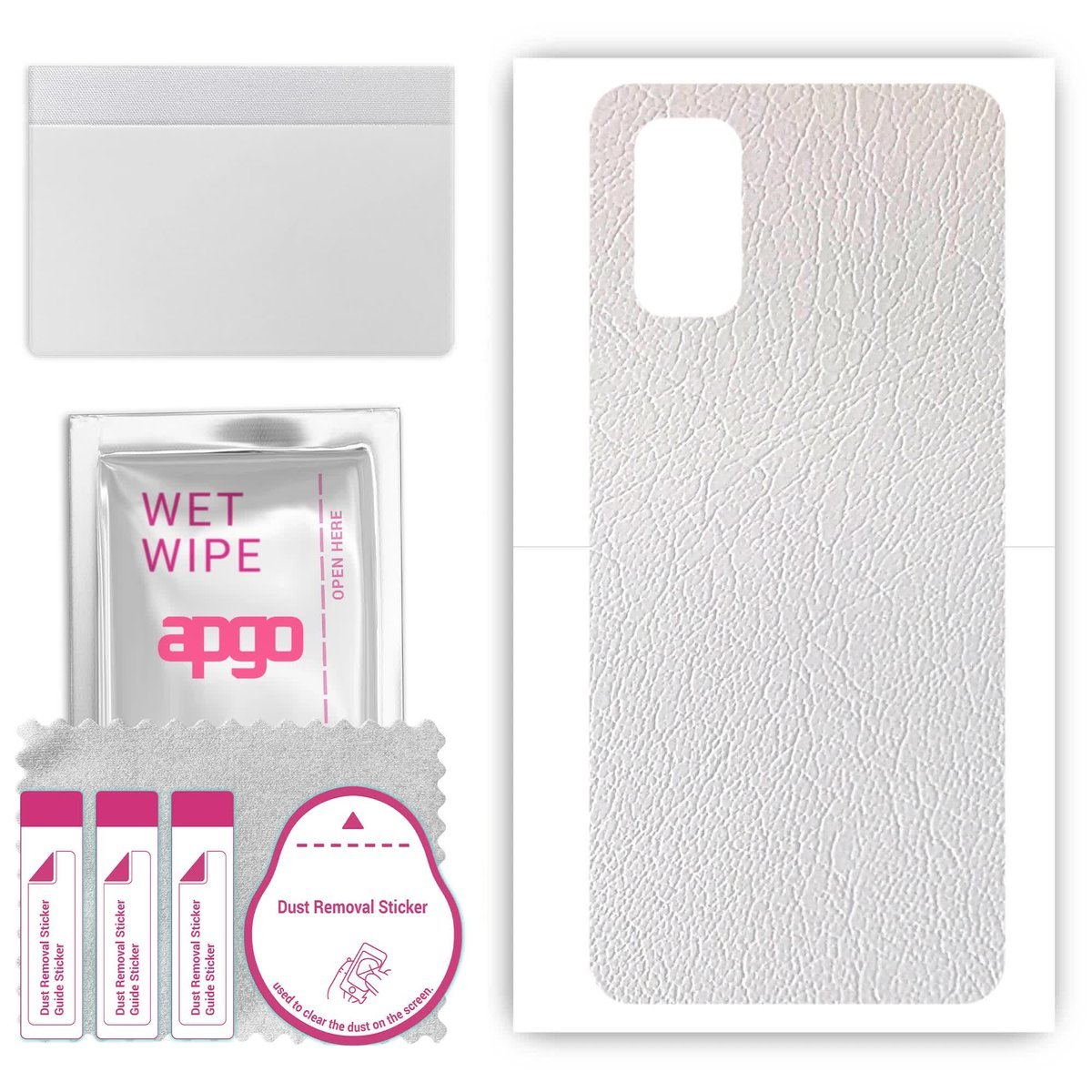 Folia naklejka skórka strukturalna na TYŁ do Oppo K7x - Skóra Biała - apgo SKINS