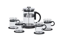 Dzbanki i imbryki - Esmeyer 199  810 9-częściowy zestaw do herbaty/kawy Bristol, dzbanek do herbaty, szkło, czarna, 30 x 30 x 19 cm 199-810 - miniaturka - grafika 1