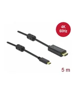Akcesoria do monitorów - DeLOCK USB adapter cable, USB-C plug > HDMI 4K plug Kolor: CZARNY, 5 meters, active cable 85972 - miniaturka - grafika 1