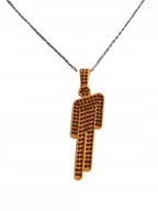 Łańcuszki - Naszyjnik Chain Łańcuszek z Billie Eilish Srebrny Music Muzyka 50cm - miniaturka - grafika 1