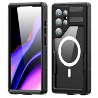 Etui i futerały do telefonów - REDPEPPER IP68 Wodoodporne etui do Samsung Galaxy S24 Ultra Magnetic Clear Etui na telefon - czarne Wielobarwny Black - miniaturka - grafika 1