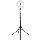 Statywy fotograficzne - Hama - LED Ściemnialna lampa pierścieniowa ze statywem LED/10W/5V śr. 30 cm + pilot - miniaturka - grafika 1