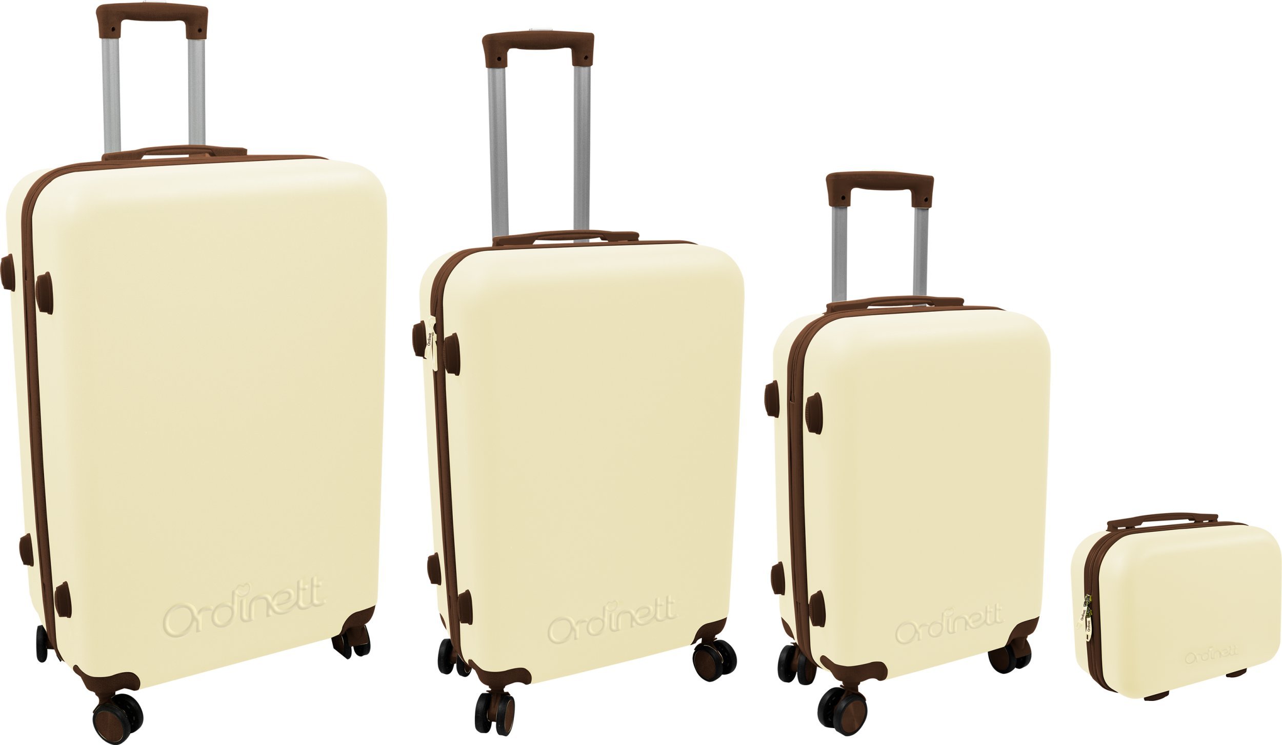 Suitcase set 4 pcs. 98L 48x29x75cm + 60L 42x25x64cm + 43L 36x23x56cm + 15L 24x17x33cm white 8000303316411