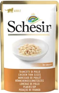 Mokra karma dla kotów - Zestaw Schesir w galarecie, saszetki, 24 x 85 g - Paski z kurczaka w sosie - miniaturka - grafika 1