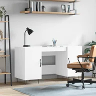 Biurka - vidaXL Biurko, białe, 140x50x75 cm, materiał drewnopochodny - miniaturka - grafika 1