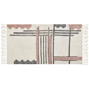 Dywan Bawełniany 80 X 150 Cm Beżowo-czarny Muradiye - Dywany - miniaturka - grafika 1