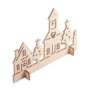 Ozdoby bożonarodzeniowe - Drewniana wycinanka Xmas Town Brązowy 2 sztuki - miniaturka - grafika 1