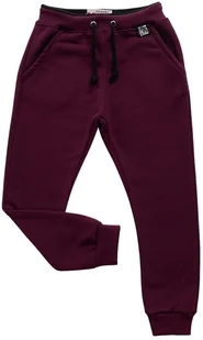 Chłopięce SPODNIE DRESOWE z kieszeniami kolor Bordowy bawełniane ze sznureczkiem Revaj 92 - Moda i Uroda OUTLET - miniaturka - grafika 1