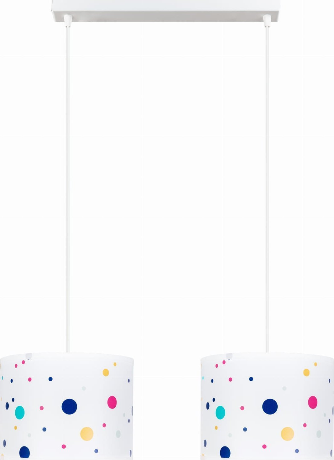 Solar Lampa wisząca do pokoju dziecięcego 2płomienna kolorowe kropki