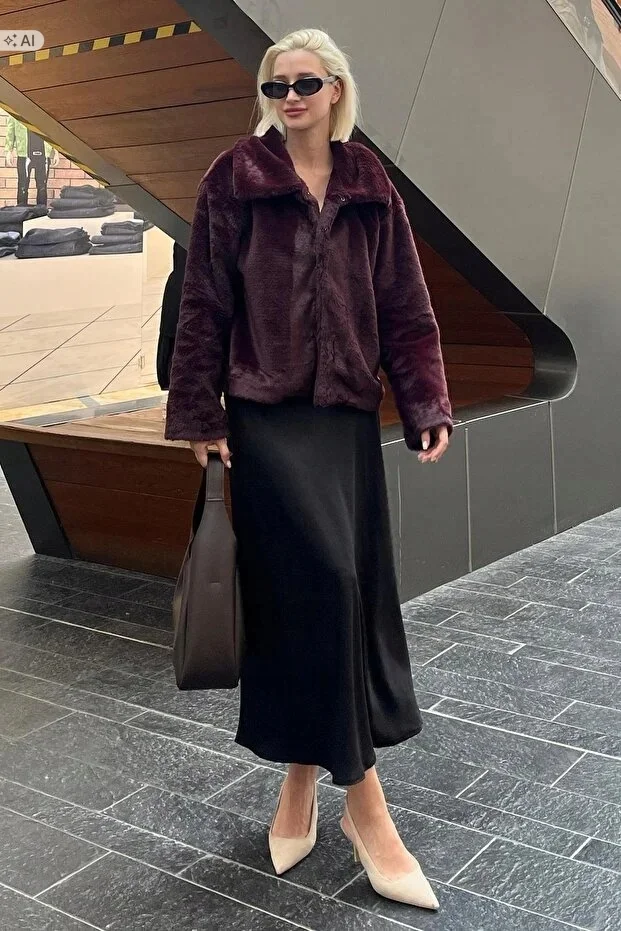 KRÓTKA KURTKA DAMSKA FUTERKO MIĘKKIE ELEGANCKIE XL 5IA