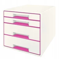 Półki na dokumenty - Leitz INNY Pojemnik Z Szufladami Wow Cube Różowy 134L999 4002432115341 - miniaturka - grafika 1