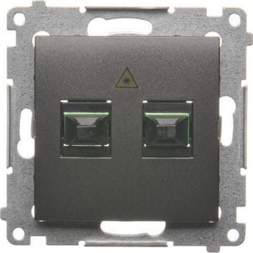 Kontakt-Simon Simon 54 Gniazdo światłowodowe / optyczne podwójne SC/APC moduł, antracyt DGS2.01/48