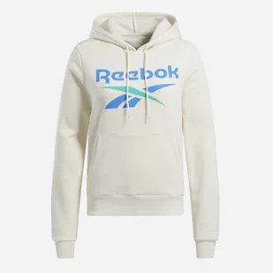 Bluza z kapturem damska ocieplana Reebok Identity Big Logo Fleece Hoodie 100205812 2XS Mleczna (1200143849767) - Bluzy damskie - miniaturka - grafika 1