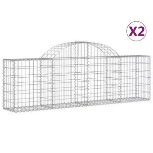 vidaXL Kosze gabionowe, 2 szt, 200x30x60/80 cm, galwanizowane żelazo - Ogrodzenia - miniaturka - grafika 3