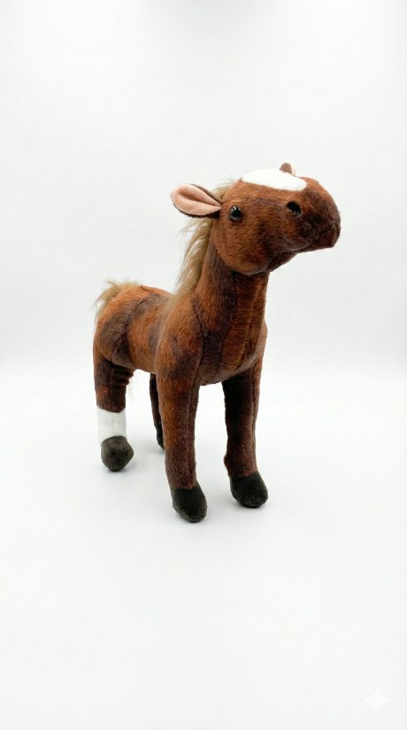 PLUSZOWY KOŃ MASKOTKA DUŻY 50CM BRĄZOWY KONIK PRZYTULANKA PREZENT