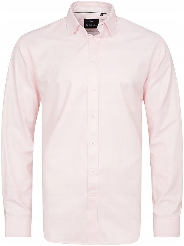 KOSZULA MĘSKA DI SELENTINO RÓŻOWA GŁADKA CLASSIC FIT - Shirt: 40