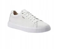 Trampki męskie - GEOX MĘSKIE TRAMPKI SKÓRZANE BEŻOWE SZNUROWANE 45 JWE - miniaturka - grafika 1